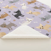 Chihuahua Botten en Paws Paars Sherpa Deken (3/4)