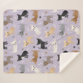 Chihuahua Botten en Paws Paars Sherpa Deken (Voorkant (horizontaal))