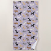 Chihuahua Botten en Paws Paars Strandlaken (Voorkant)