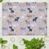 Chihuahua Botten en Paws Paars Theedoek (Gevouwen)