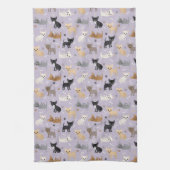 Chihuahua Botten en Paws Paars Theedoek (Verticaal)