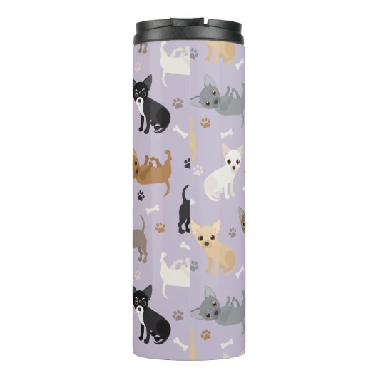 Chihuahua Botten en Paws Paars Thermosbeker (Achterkant)