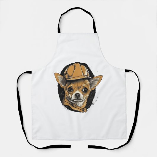 Chihuahua Bouwvakker Bouw Schort (Voorkant)