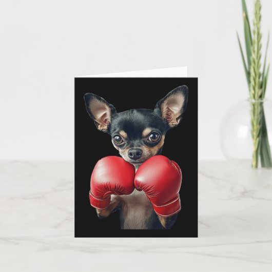 Chihuahua Boxing Kaart (Voorkant)