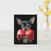 Chihuahua Boxing Kaart (Gele Bloem)