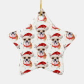 Chihuahua Breed Waterverf Dog Pattern Keramisch Ornament (Voorkant)