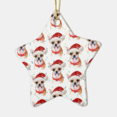 Chihuahua Breed Waterverf Dog Pattern Keramisch Ornament (Links)