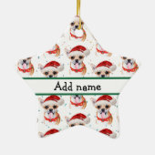Chihuahua Breed Waterverf Dog Pattern Keramisch Ornament (Achterkant)