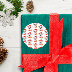 Chihuahua Breed Waterverf Dog Pattern Ronde Sticker