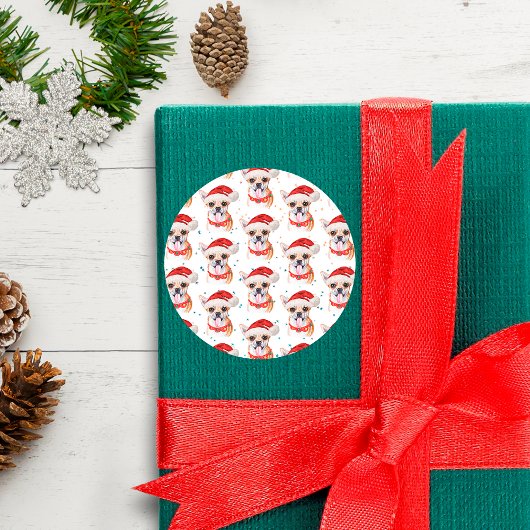 Chihuahua Breed Waterverf Dog Pattern Ronde Sticker