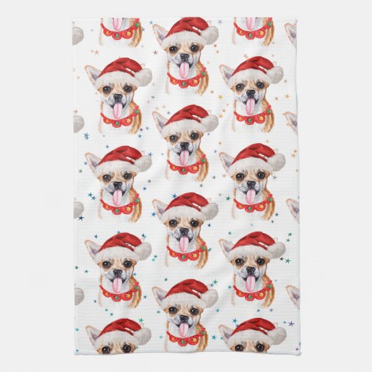 Chihuahua Breed Waterverf Dog Pattern Theedoek (Verticaal)
