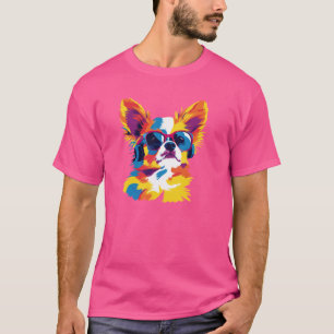 Chihuahua Bril Illustratie Aquarel Verf T-shirt