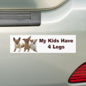 Chihuahua Bumpersticker Mijn Kinderen hebben vier  (Op auto)