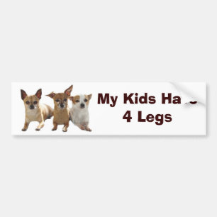 Chihuahua Bumpersticker Mijn Kinderen hebben vier 