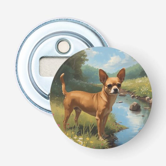 Chihuahua Button Flesopener (Voorkant)