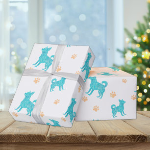 Chihuahua-cadeaupapier  Minimalistisch pastelblauw Cadeaupapier