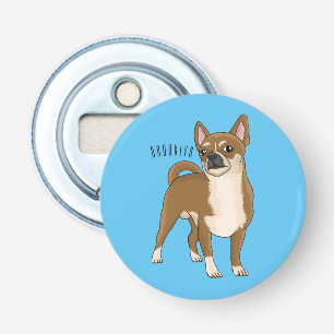 Chihuahua cartoon button flesopener