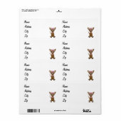 Chihuahua cartoon etiket (Full Sheet)
