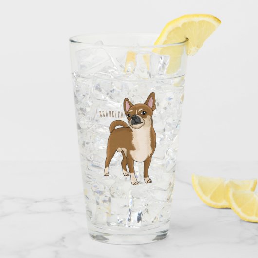 Chihuahua cartoon glas (Achterkant ijs)