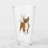 Chihuahua cartoon glas (Voorkant)