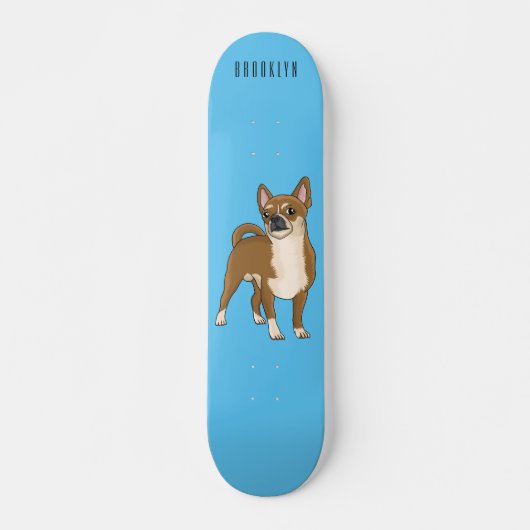 Chihuahua cartoon persoonlijk skateboard (Voorkant)