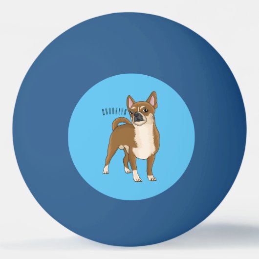 Chihuahua cartoon pingpongbal (Voorkant)