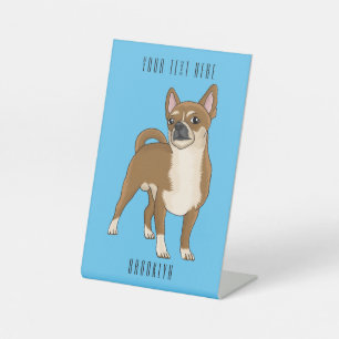 Chihuahua cartoon reclamebord met voetstuk