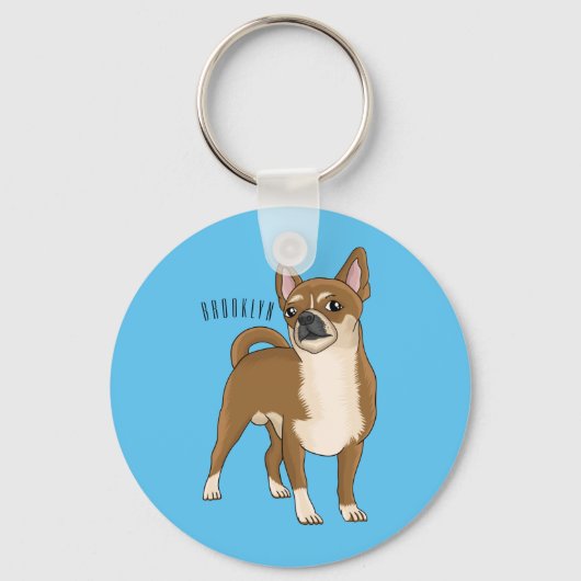 Chihuahua cartoon sleutelhanger (Voorkant)