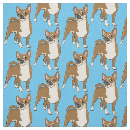 Chihuahua cartoon stof (Swatch)