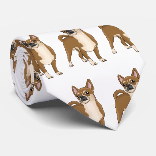 Chihuahua cartoon stropdas (Opgerold)