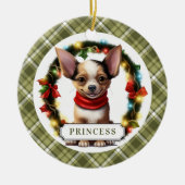 Chihuahua Ceramic Circle Ornament (Voorkant)