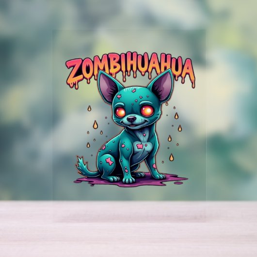 Chihuahua Chi Chichi Chiwawa Zombie Dog Halloween Acryl Bord (Neutraal)