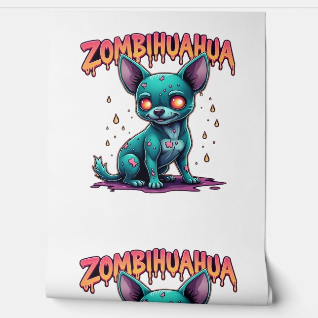 Chihuahua Chi Chichi Chiwawa Zombie Dog Halloween Behang (Afrollen)