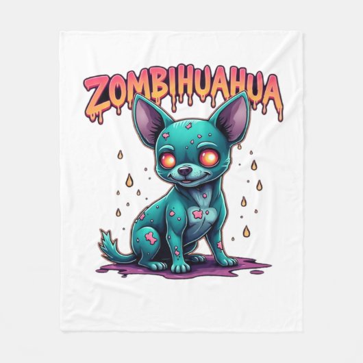 Chihuahua Chi Chichi Chiwawa Zombie Dog Halloween Fleece Deken (Voorkant)