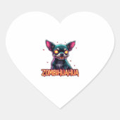 Chihuahua Chi Chichi Chiwawa Zombie Dog Halloween  Hart Sticker (Voorkant)
