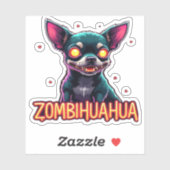 Chihuahua Chi Chichi Chiwawa Zombie Dog Halloween Sticker (Vel)