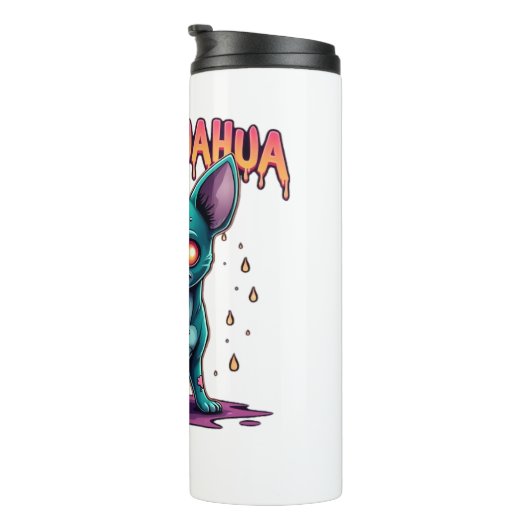 Chihuahua Chi Chichi Chiwawa Zombie Dog Halloween Thermosbeker (Geroteerd rechts)