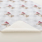 Chihuahua Chi Hond in Santa Hat Grijs Sherpa Deken (3/4)