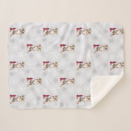 Chihuahua Chi Hond in Santa Hat Grijs Sherpa Deken