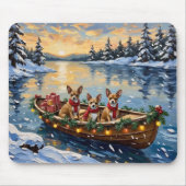 Chihuahua Christmas Boat Holiday Muismat (Voorkant)