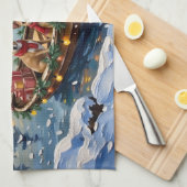 Chihuahua Christmas Boat Holiday Theedoek (Quarter Fold)