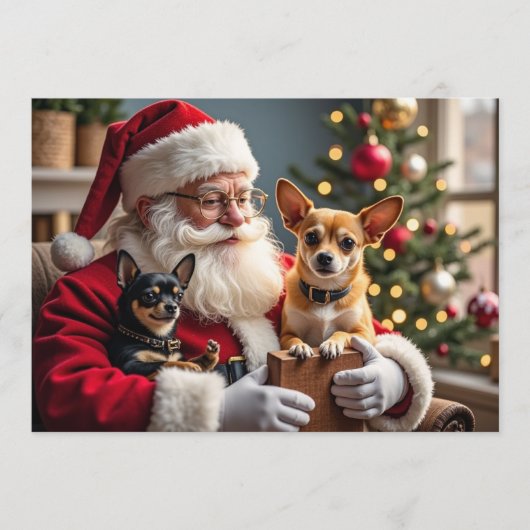 Chihuahua Christmas Card Feestdagenkaart (Voorkant)
