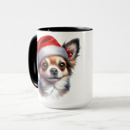 Chihuahua Christmas Coffee Mok Cup (Voorkant links)