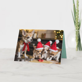 Chihuahua Christmas Cookie Card Kaart