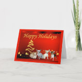 Chihuahua Christmas Kaart Stars (Voorkant)