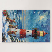 Chihuahua Christmas Lighthouse Holiday Legpuzzel (Horizontaal)