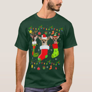 Chihuahua Christmas Lights Gift Funny Xmas Dog Lov T-shirt