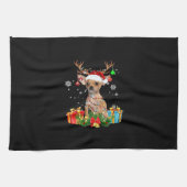 Chihuahua Christmas Lights Santa Oversized T-Shirt Theedoek (Horizontaal)