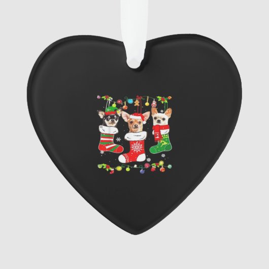 Chihuahua Christmas Lights Xmas Dog Classic T-Shir Ornament (voorkant)