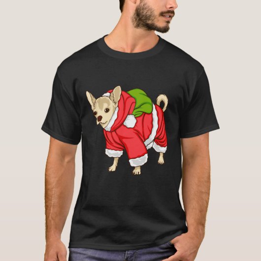 Chihuahua Christmas Lights Xmas Dog T-shirt (Voorkant)